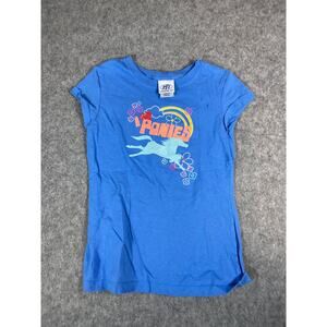 Vintage Ponies T Shirt Youth Girls Large Blue PFI Graphic Cute Pullover Y2K